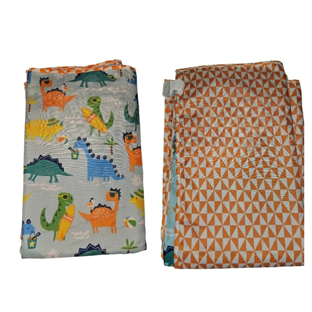 Tommy Bahama Reversible Duvet Dinosaurs Blanket 50 in x 60 Blue Green Multi